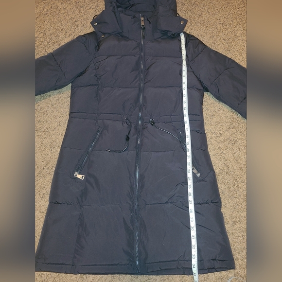 DKNY Black Long Puffer Coat, Size Medium - Picture 5 of 11